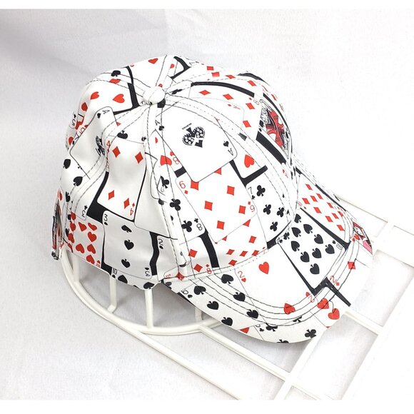 Baseball Hat Cap with Playing Cards in White Red Black Unisex main image 6